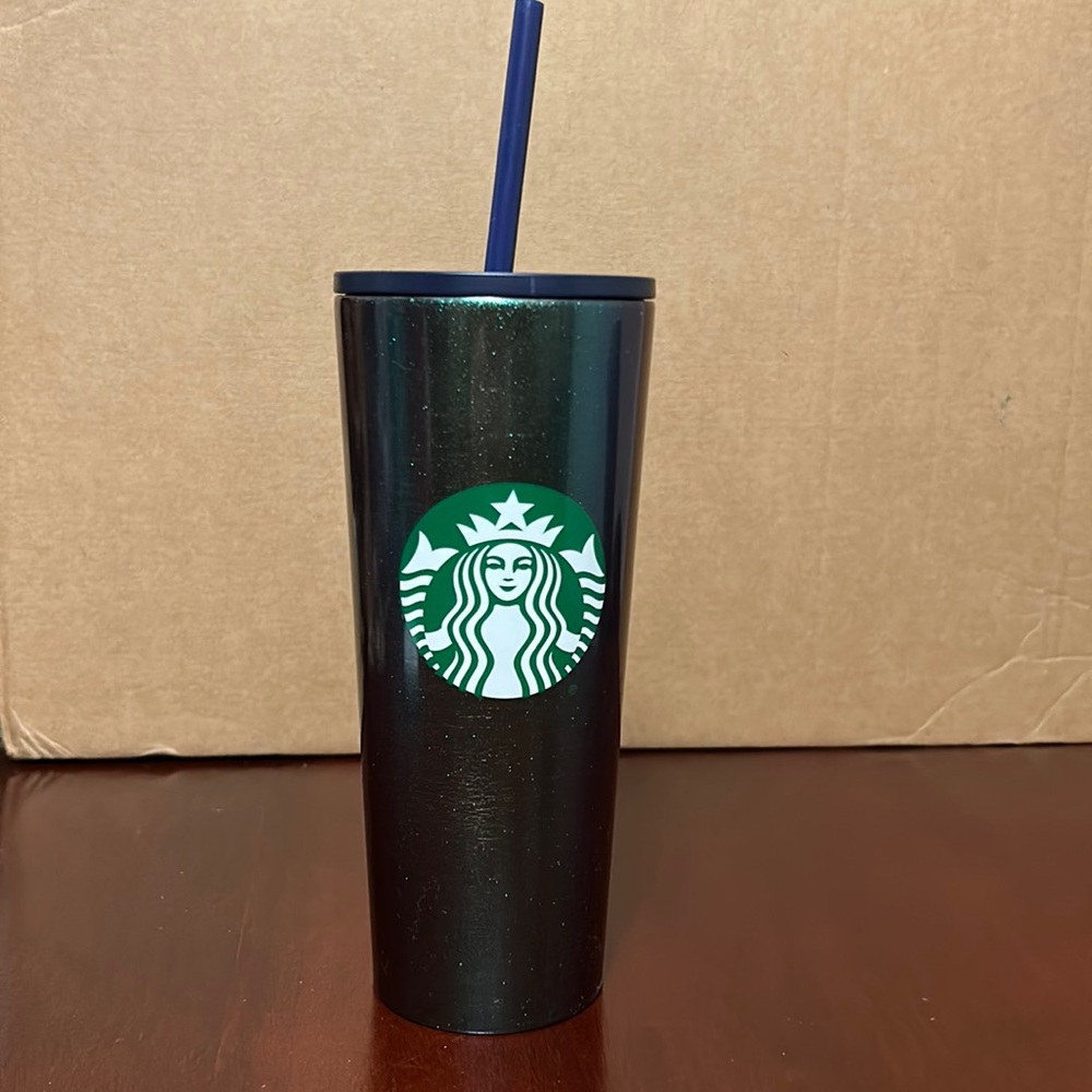 Starbucks Holiday Glitter Iridescent Stainless Steel 16 Oz Cold Cup Tumbler